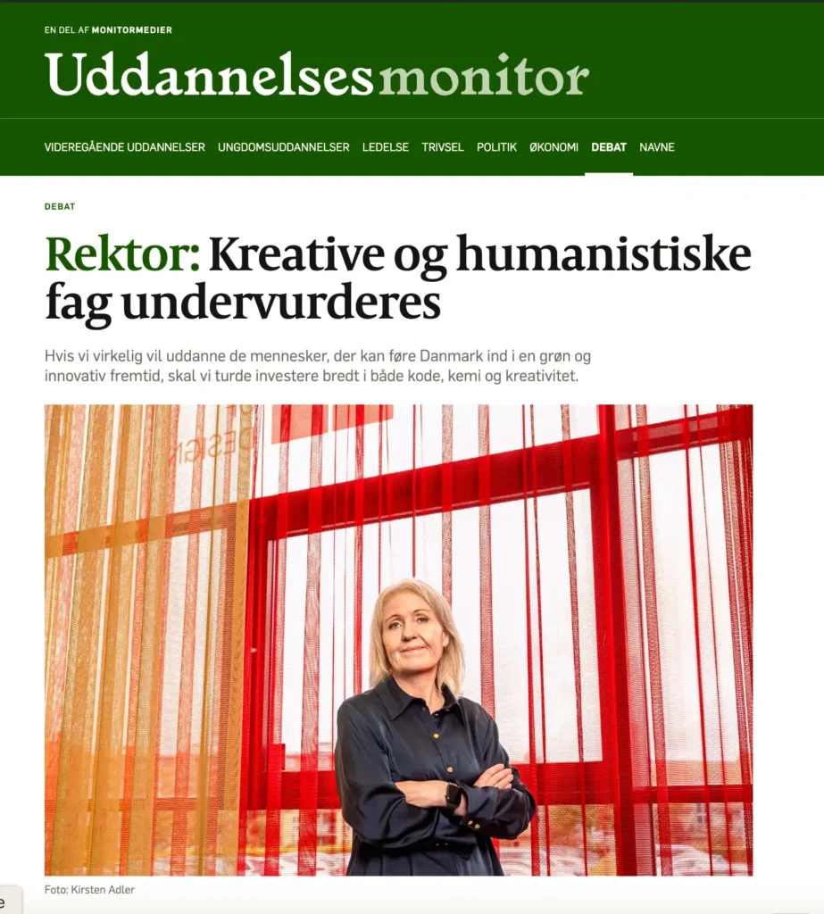 Carina Christensen, Designskolen kolding, portræt taget af fotograf Kirsten Adler, Århus