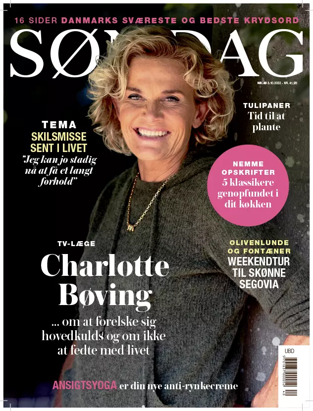 Portræt af Charlotte Bøving til ugebladet Søndag. Fotograf Århus