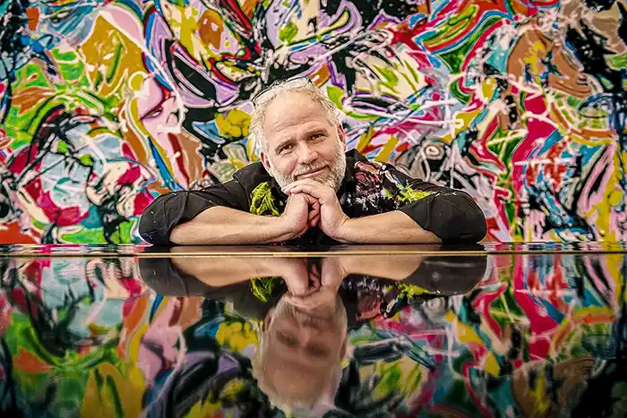 Portræt foto af David Bjerre, taget af fotograf Kirsten Adler, Århus