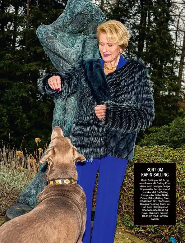 Portræt af Karin Salling til ugebladet Søndag. Fotograferet af Kirsten Adler, fotograf i Århus.