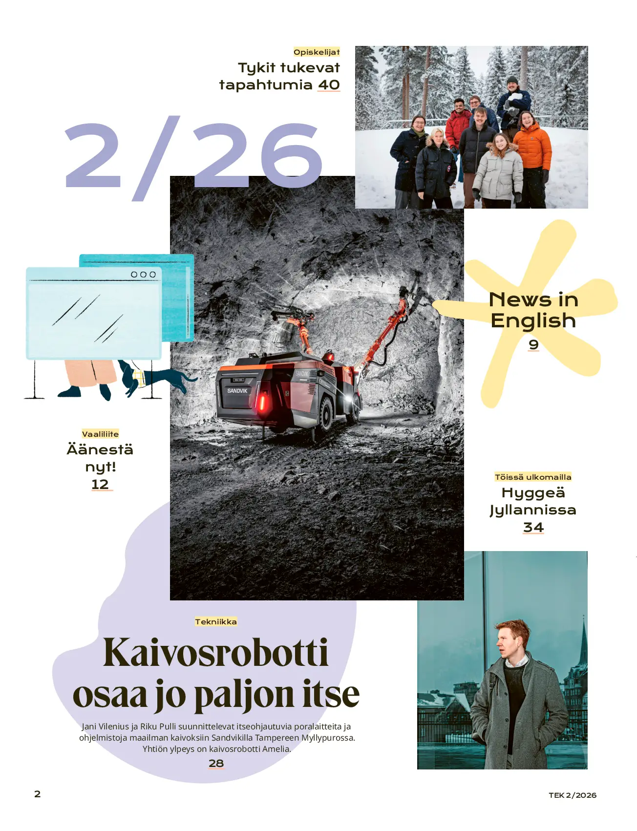 Portræt af Joel Kronqvist i på Navitas, Aarhus til artikel i TEK- lehti 2026