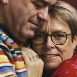 portræt af ægtepar, hvor kvinden har fået konstateret kræft. Lavet af fotograf Kirsten Adler, Århus