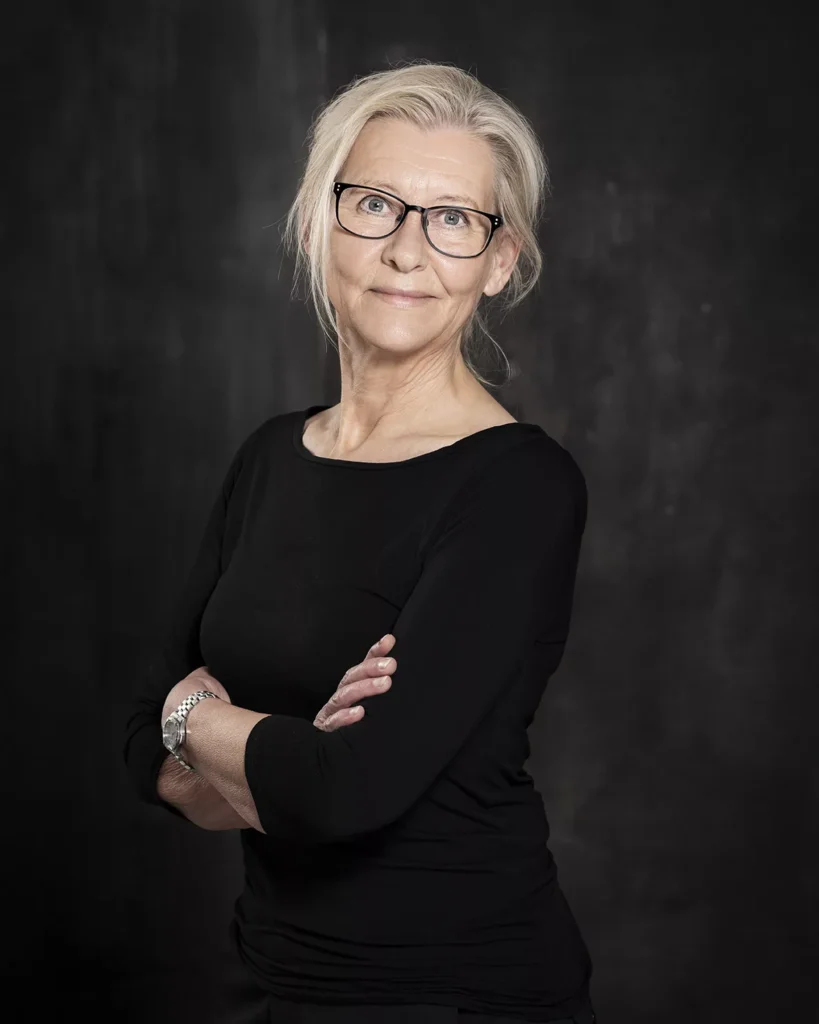 Portræt af Anne Marie Borgkvist fotograferet af fotograf Kirsten Adler, Århus